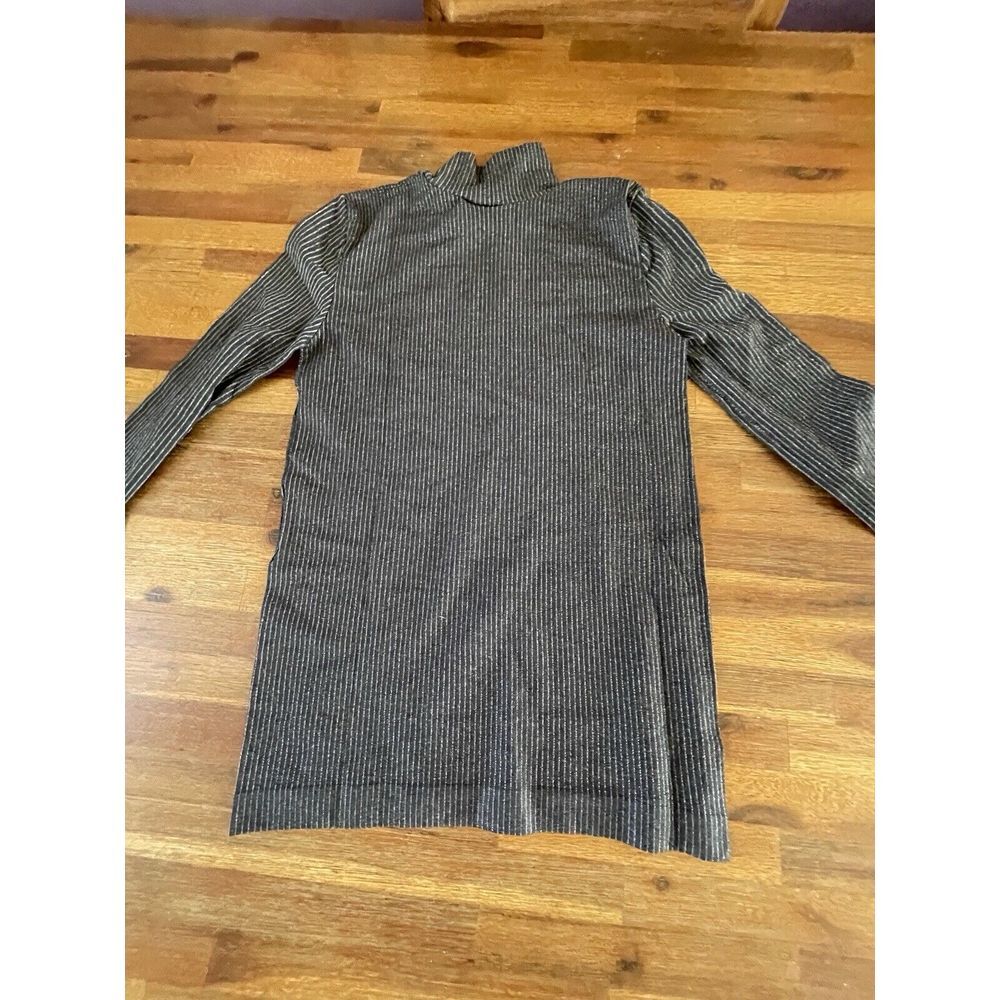 EMILIO CAVALLINI Top Medium Stretch Knit Mock Neck Body-con Gray Beige Italy - Picture 16 of 16